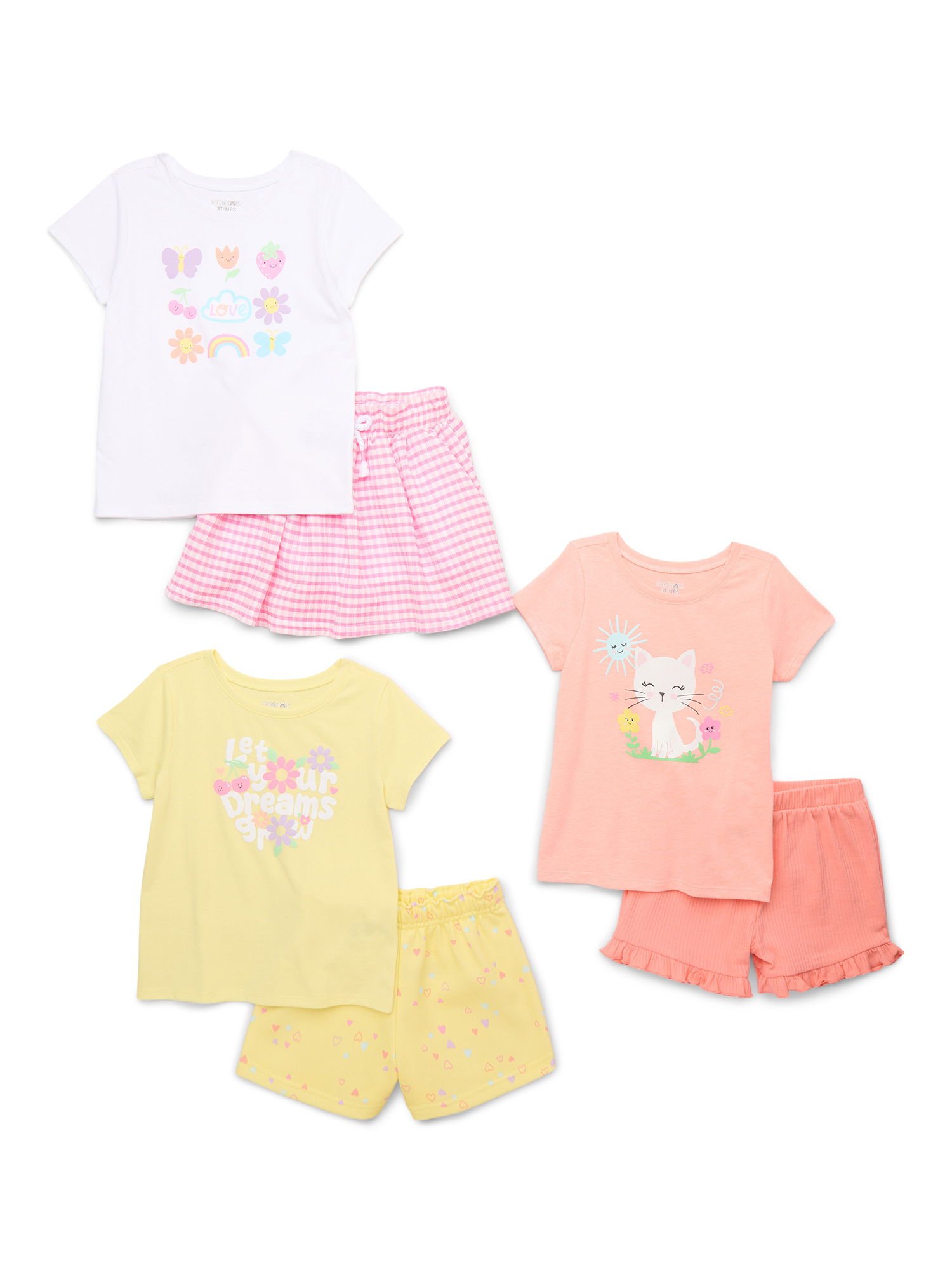 Garanimals Toddler Girl Mix and Match Outfits Kid-Pack, 6-Piece, Sizes 18M-5T